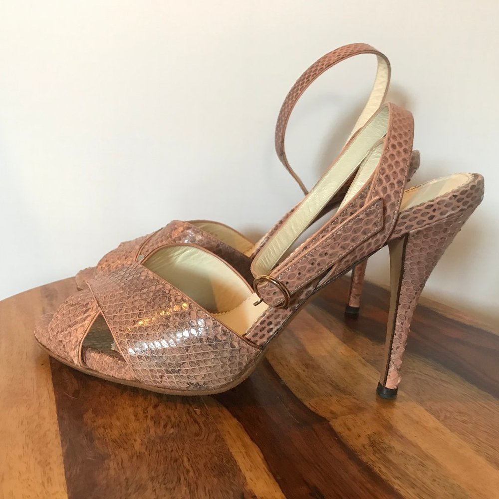 Ysl Yves Saint Laurent Python Heels Size 41 - image 2